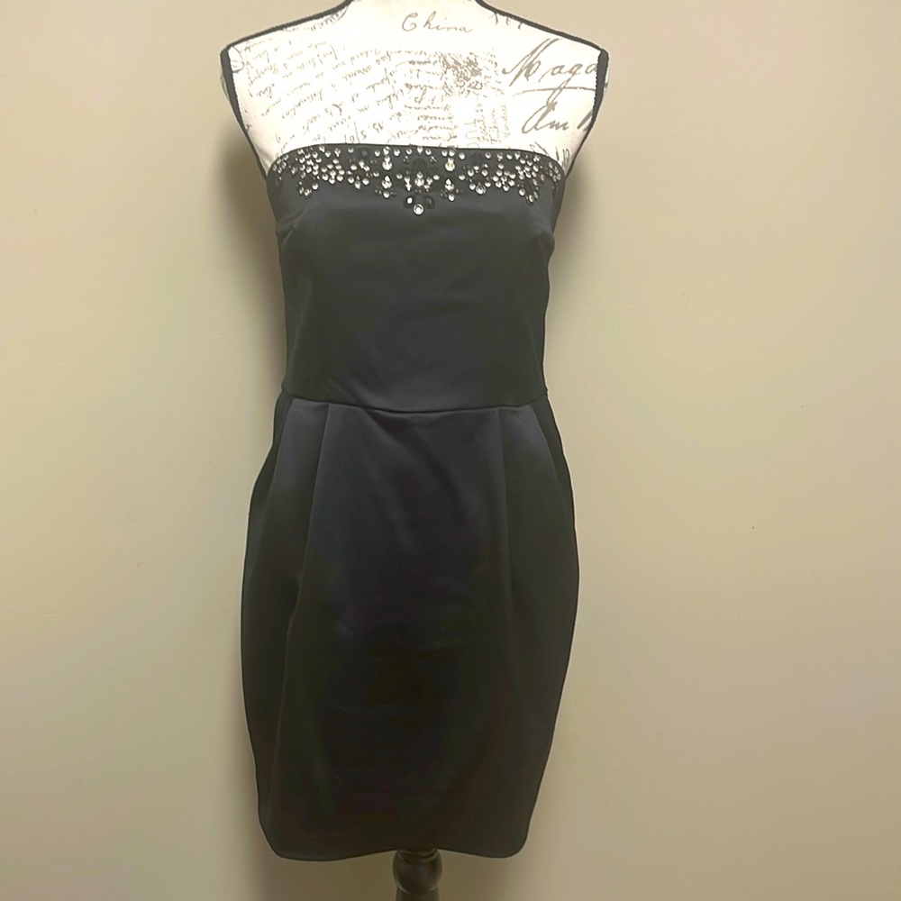 Express Design Studio black strapless dress